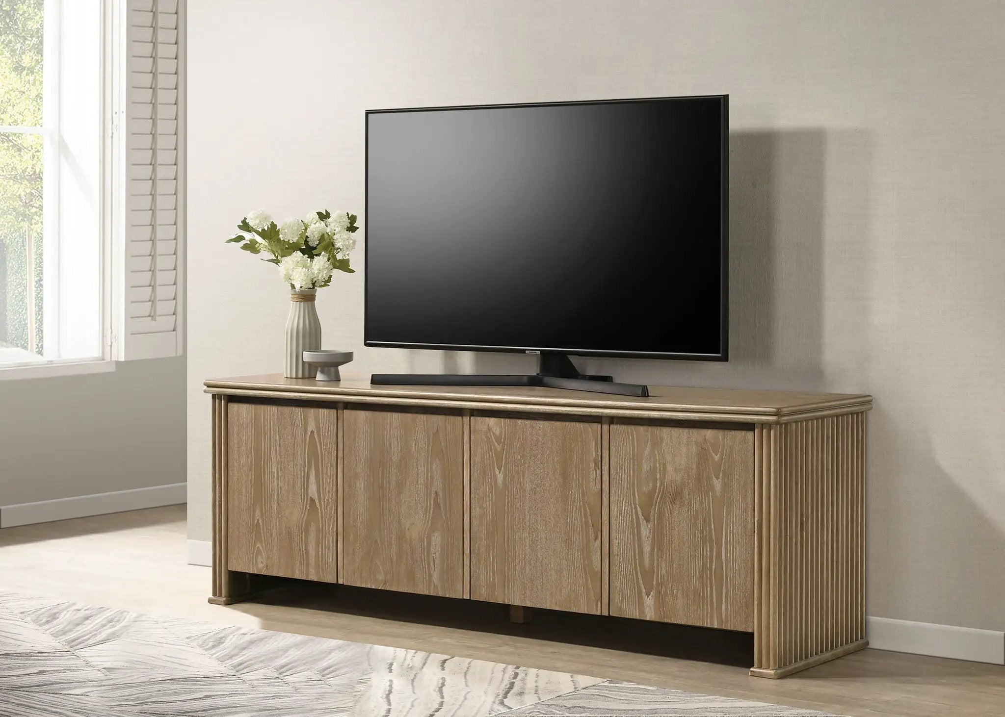 Adina 70-inch TV Stand Media Console Distressed Light Brown by Unique Piece Furniture