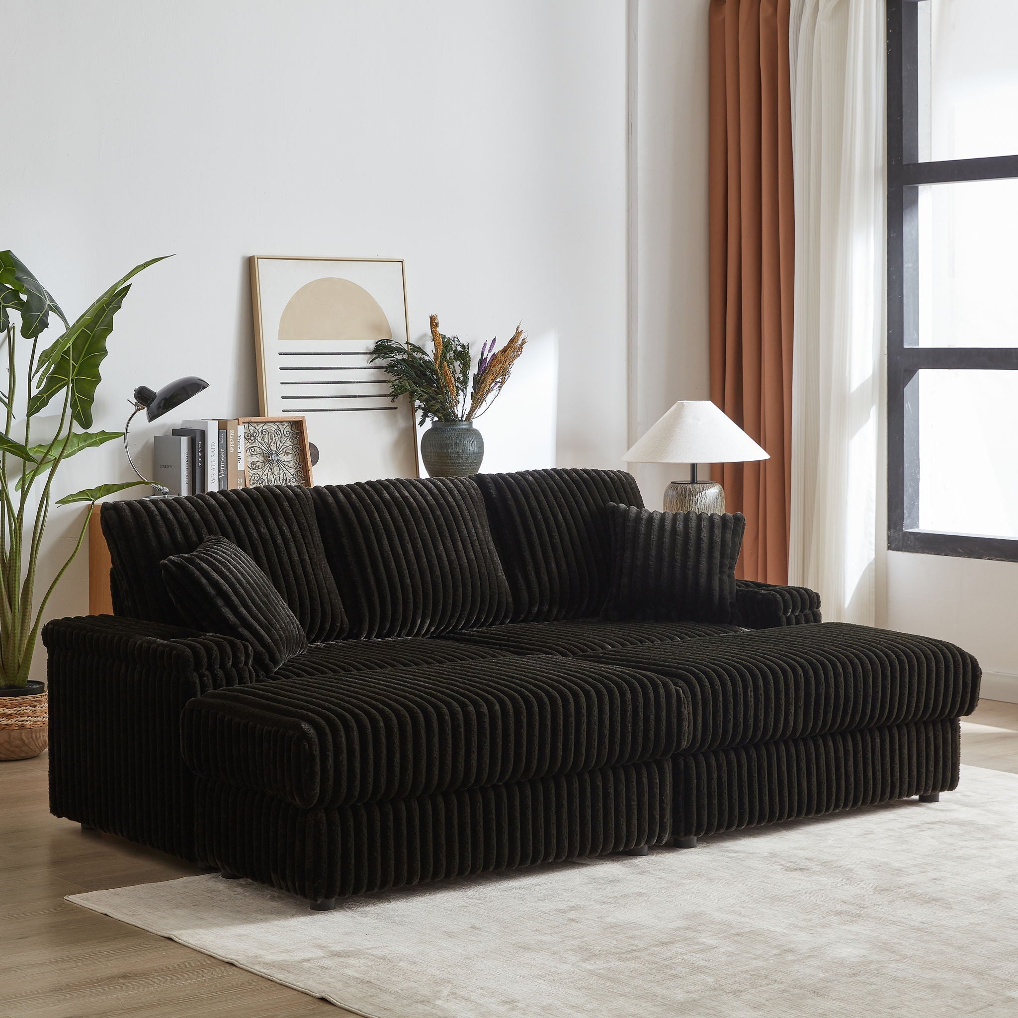 3 Seater Sofa With 2 Ottomans For Living Room by HouseOfZazla
