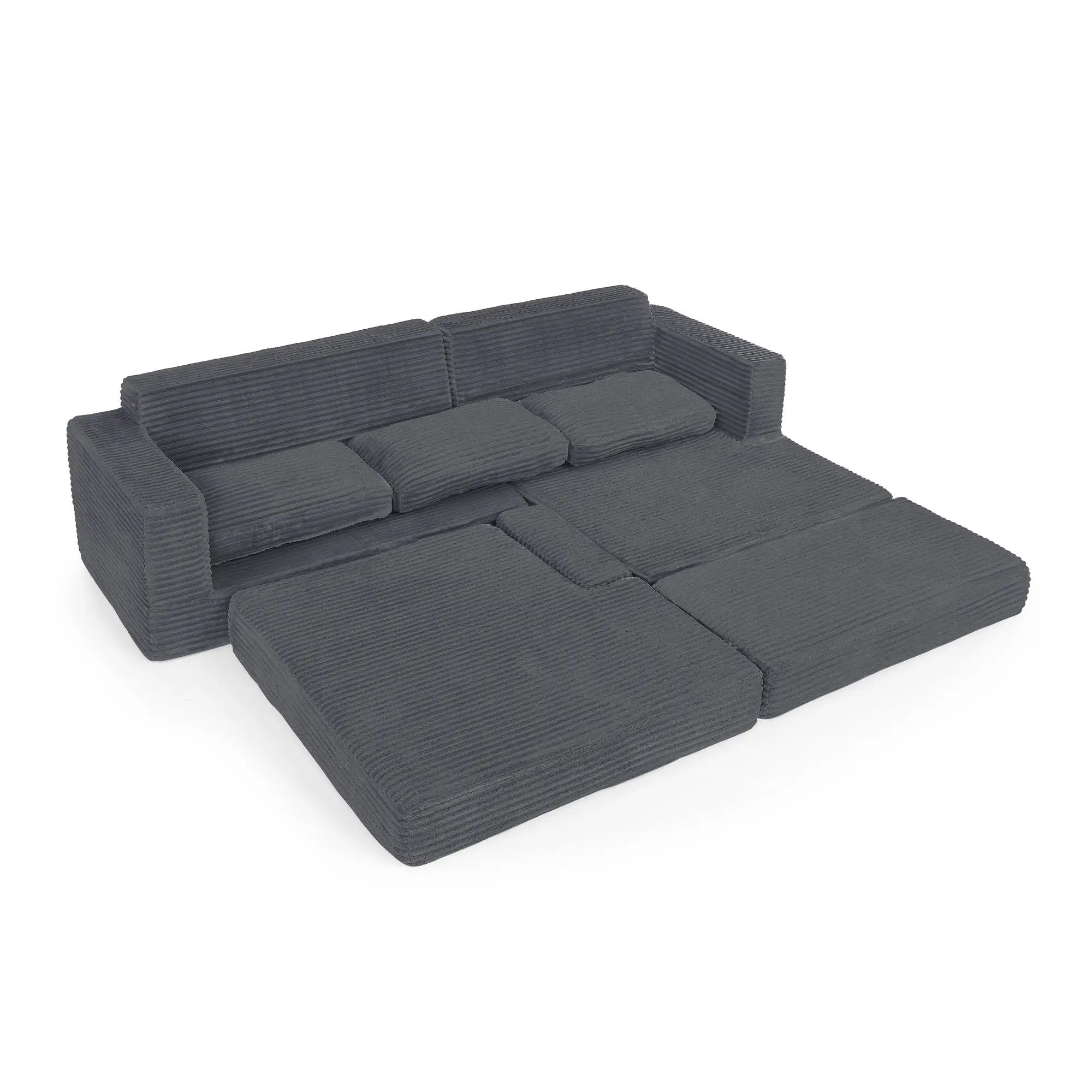 Modern Minimalist L Shape Modular Sectional Sofa, Couch by HouseOfZazla