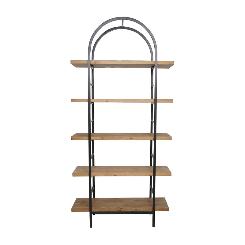 Tall Arched Wood and Iron Display Shelf with Striking Design, photo 3 of 9