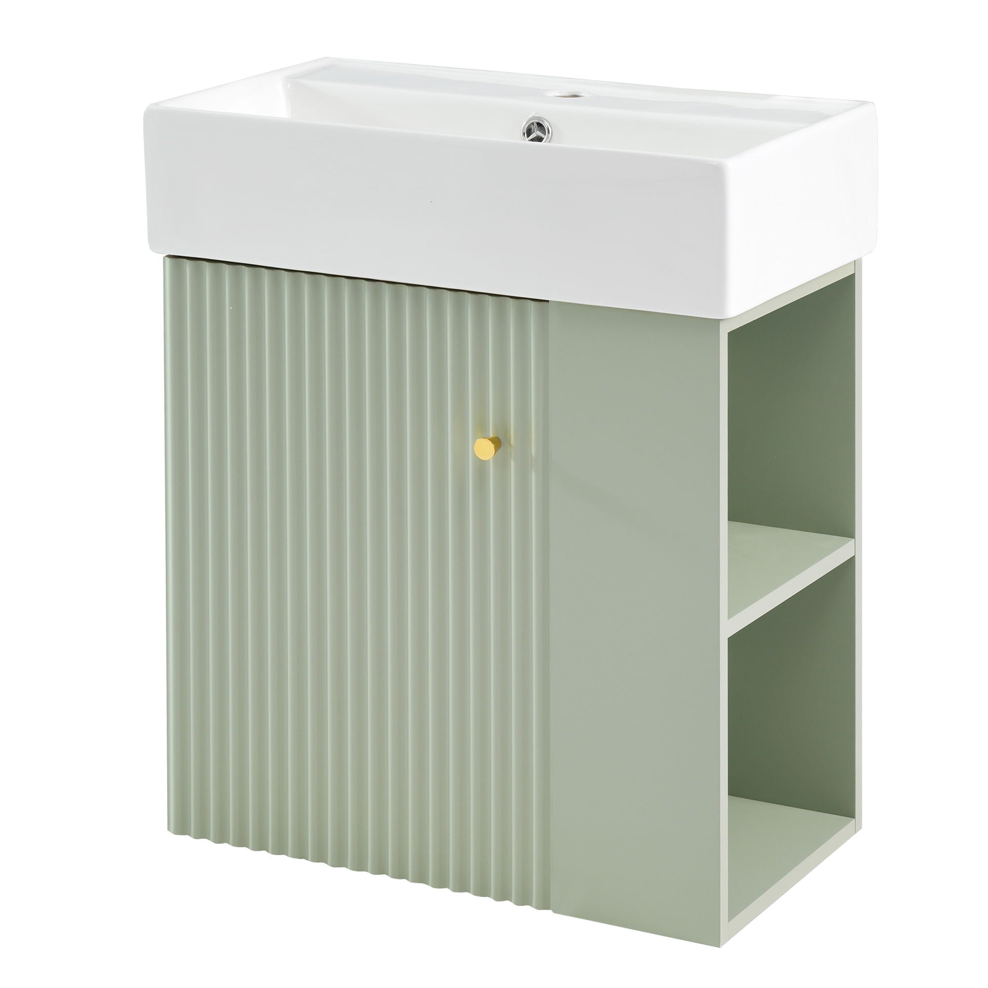 Modern Floating Bathroom Vanity With Ceramic Basin Perfect For Small Bathrooms by HouseOfZazla