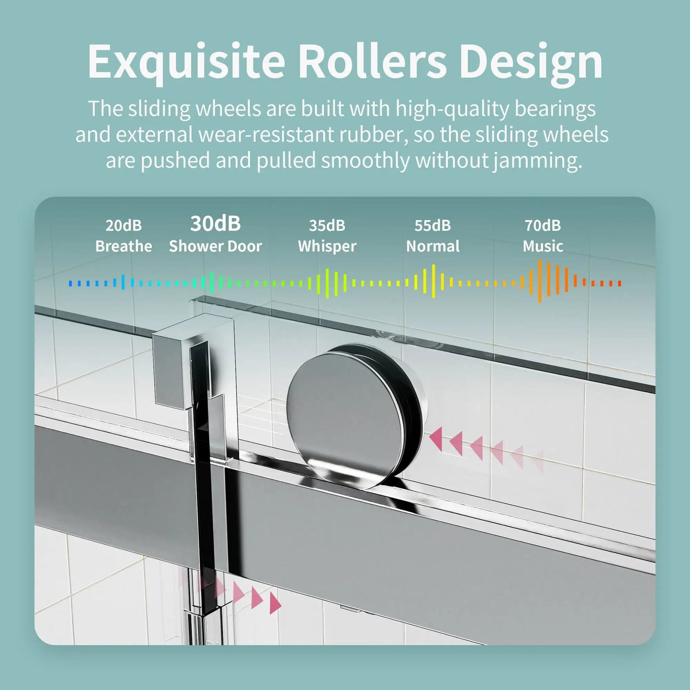 Frameless Sliding Shower Door With Soft- Close, 3 / 8" Tempered Glass by HouseOfZazla