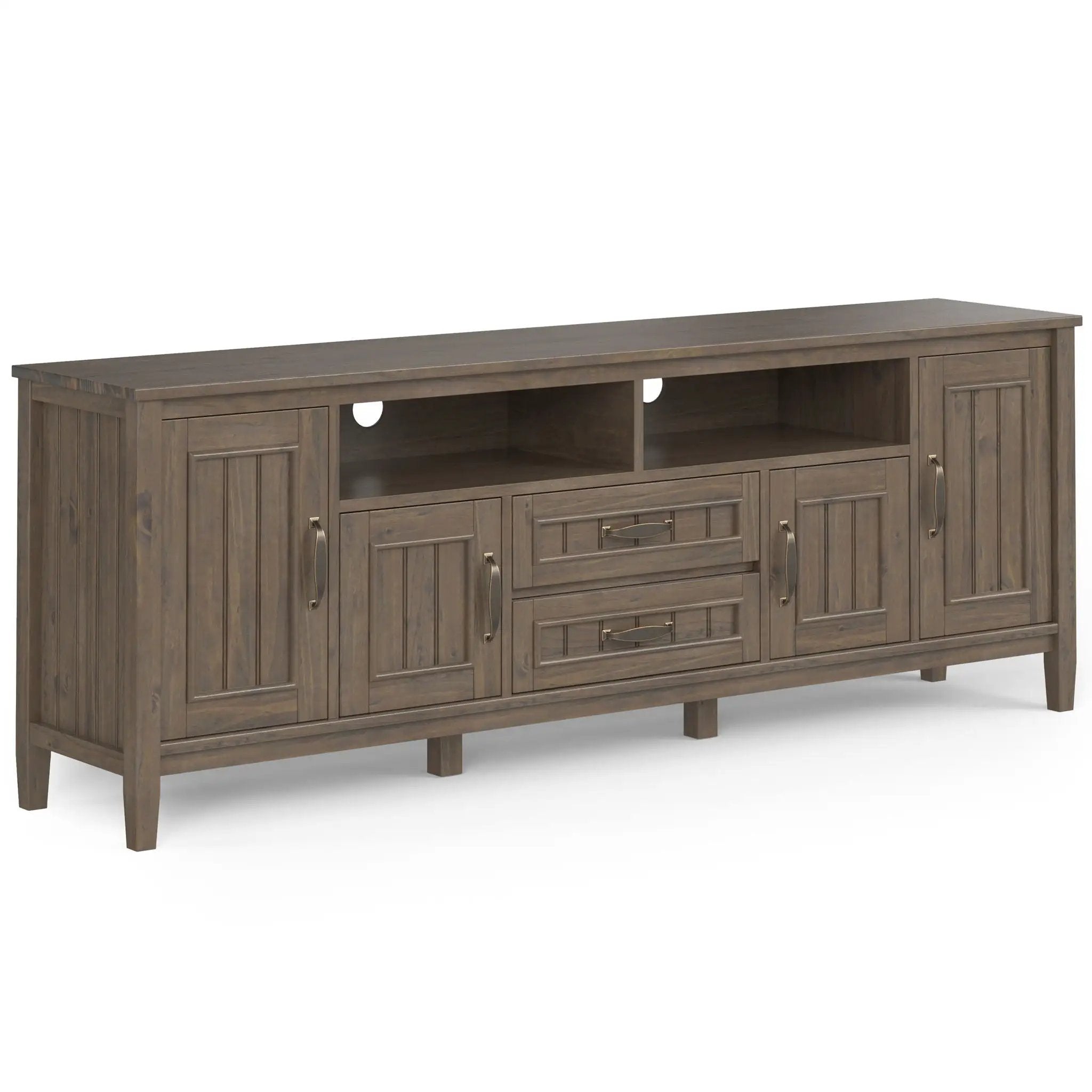 Lev - Handcrafted TV Media Stand - Smoky Brown by HouseOfZazla