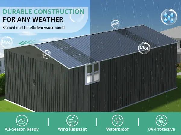 Upgraded 13x20FT Outdoor Storage Shed by HouseOfZazla
