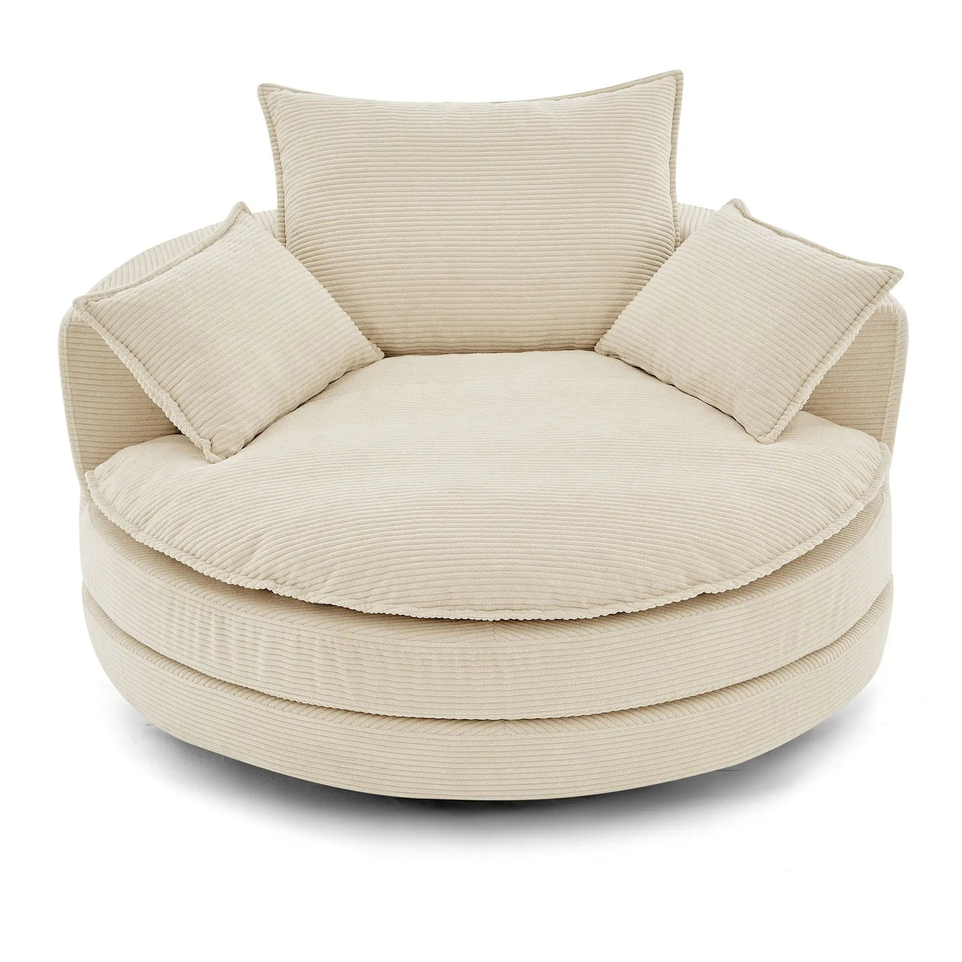 360° Swivel Accent Barrel Chair With Dual Layer Cushion And 3 Removable Pillows by HouseOfZazla