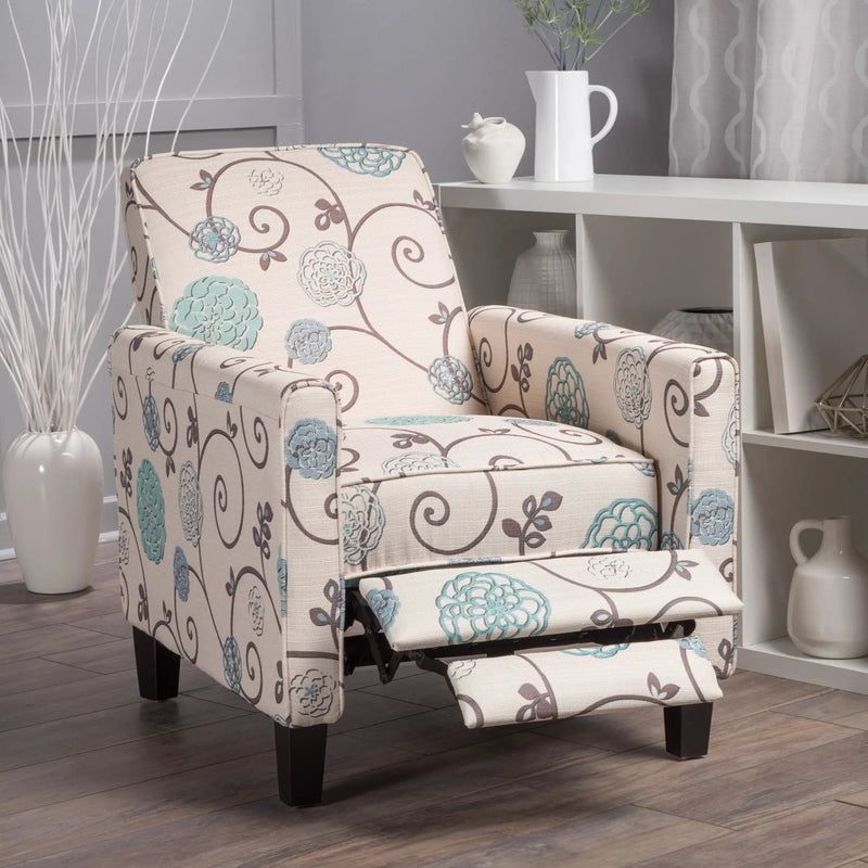 Push Back Upholstered Recliner Armchair by Unique Piece Furniture