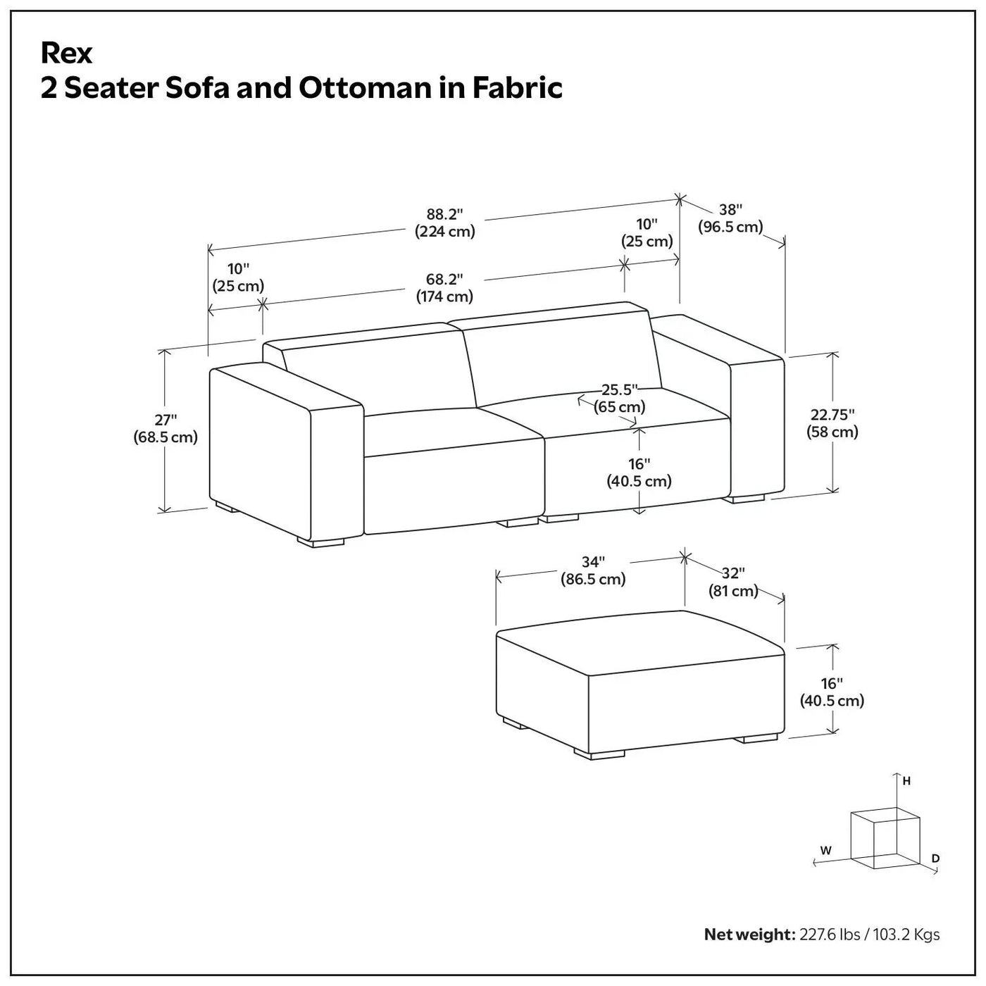 Rex - Handcrafted Sectional Sofa And Ottoman by HouseOfZazla