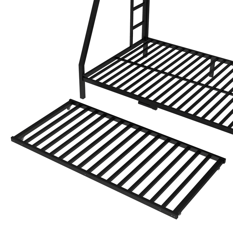 Twin Over Full Metal Bunk Bed with Twin Size Trundle by HouseOfZazla