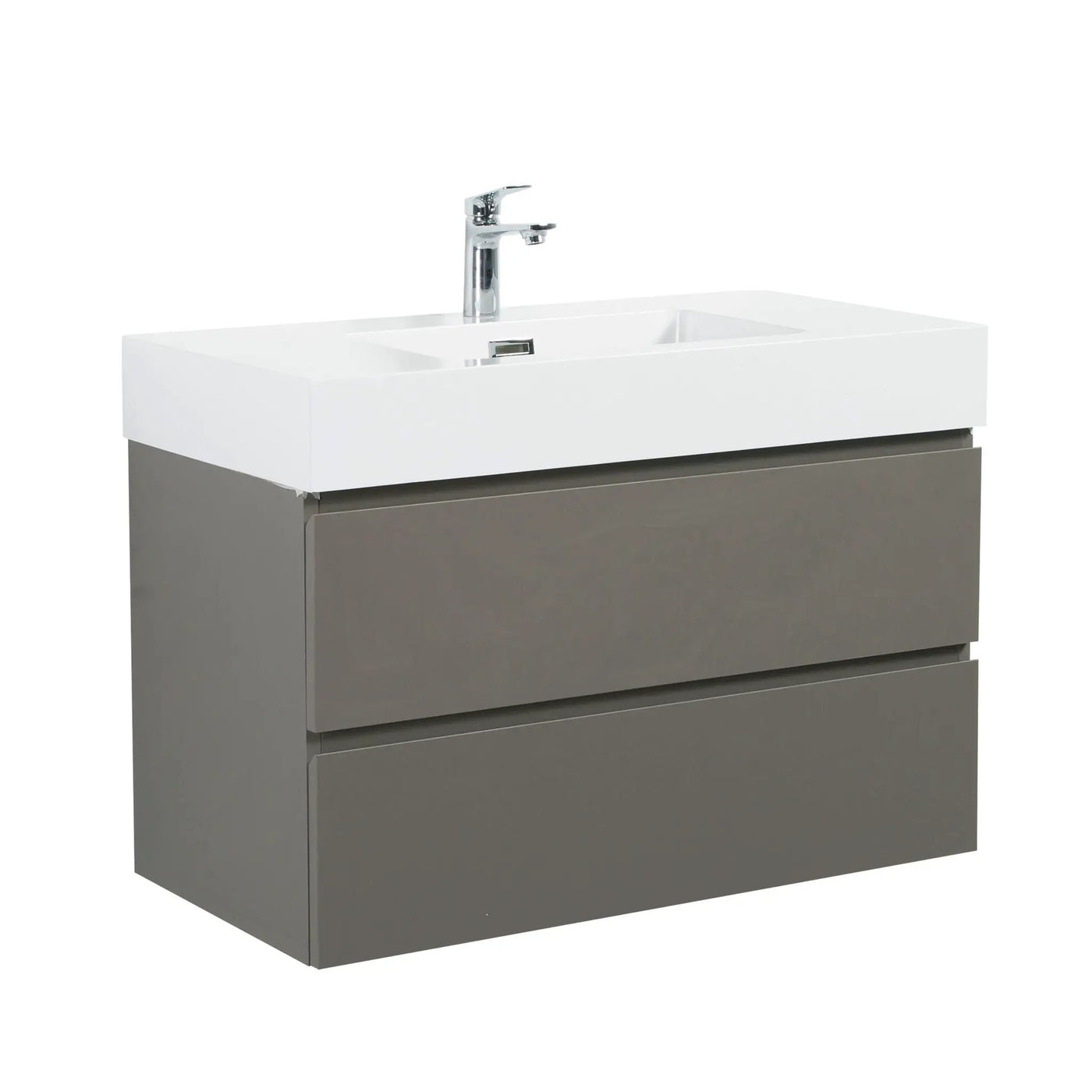 Alice - Bathroom Vanity With Sink, Large Storage Wall Mounted Floating Bathroom Vanity For Modern Bathroom, One-Piece Sink Basin Without Drain And Faucet by HouseOfZazla