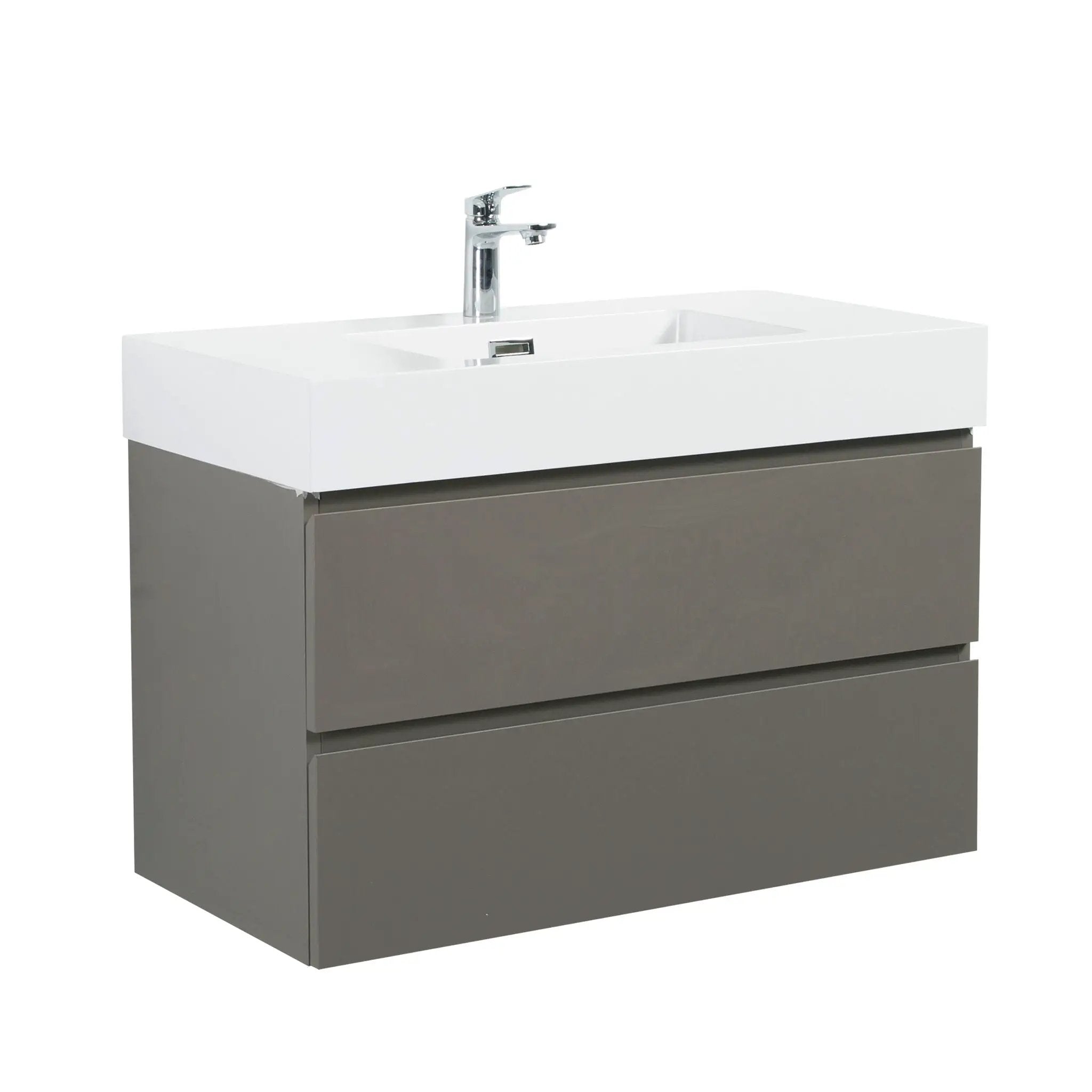 Alice - Bathroom Vanity With Sink, Large Storage Wall Mounted Floating Bathroom Vanity For Modern Bathroom, One-Piece Sink Basin Without Drain And Faucet by Unique Piece Furniture