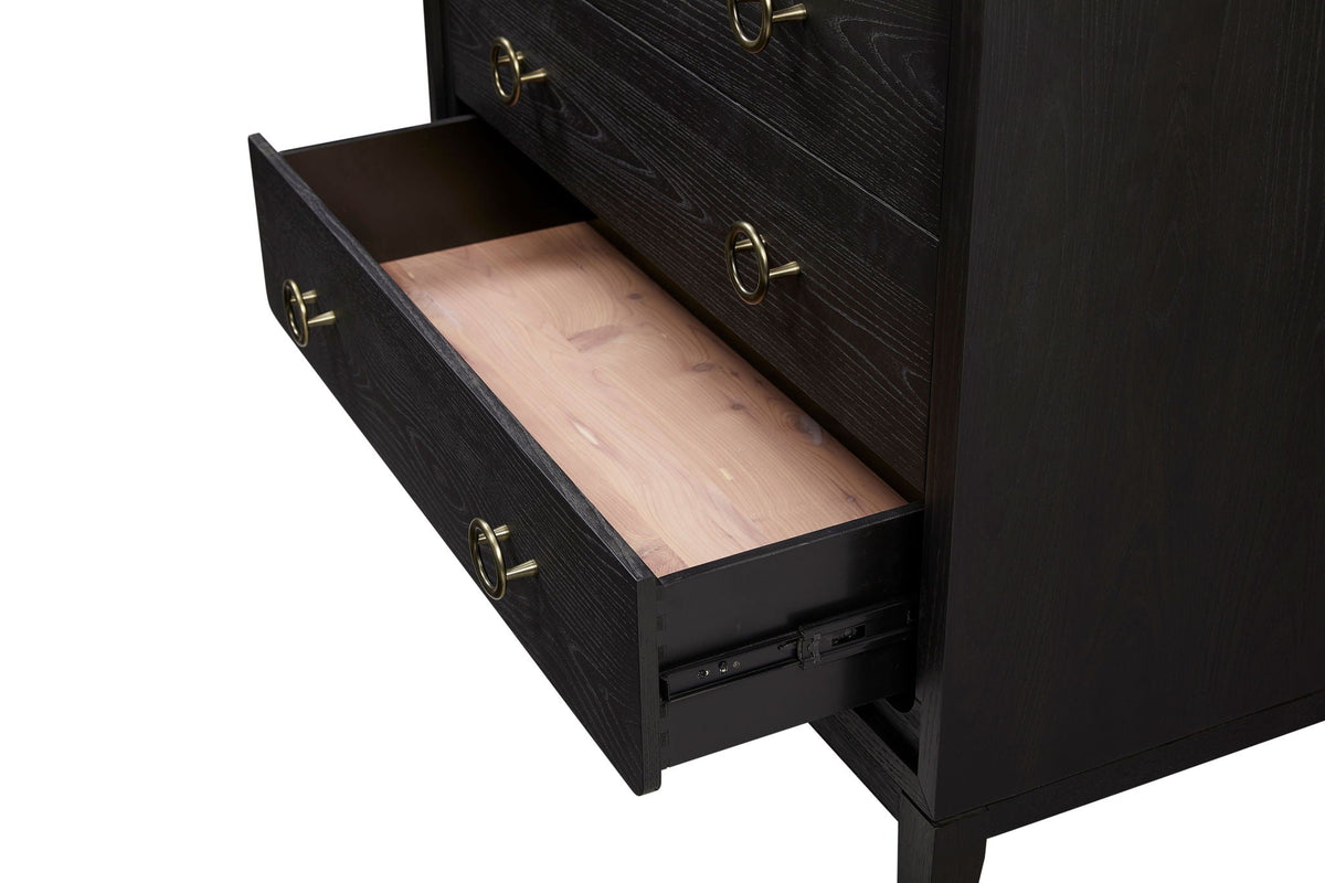 5 Drawer Chest Ample Storage with Cedar & Felt-Lined Drawers - Black or Light Brown, photo 8 of 14