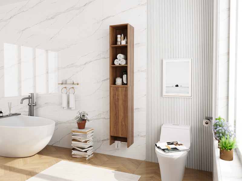 24 Inch Wall-Mounted Side Cabinet and Storage Shelves Combination by HouseOfZazla