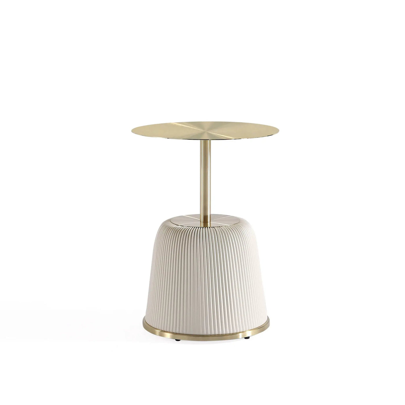 Anderson - Upholstered End Table With Round Top by HouseOfZazla