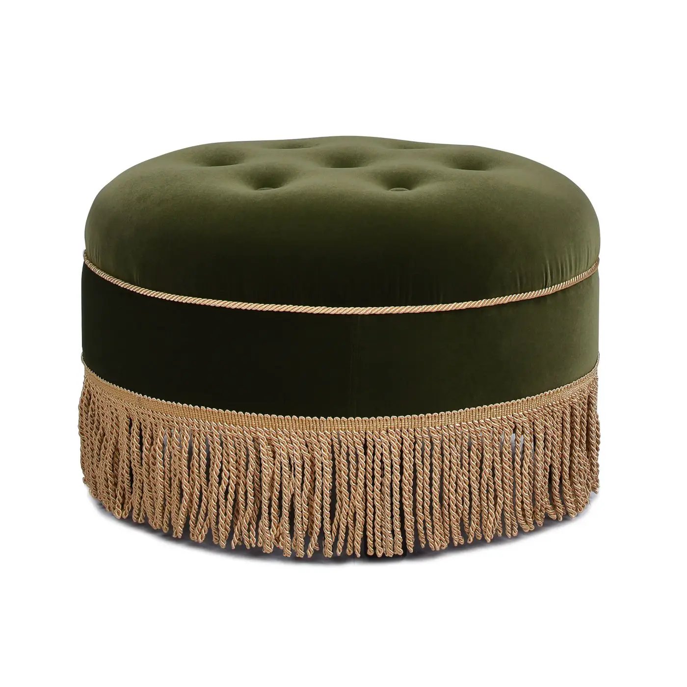 Yolanda - Round Upholstered Accent Ottoman by HouseOfZazla
