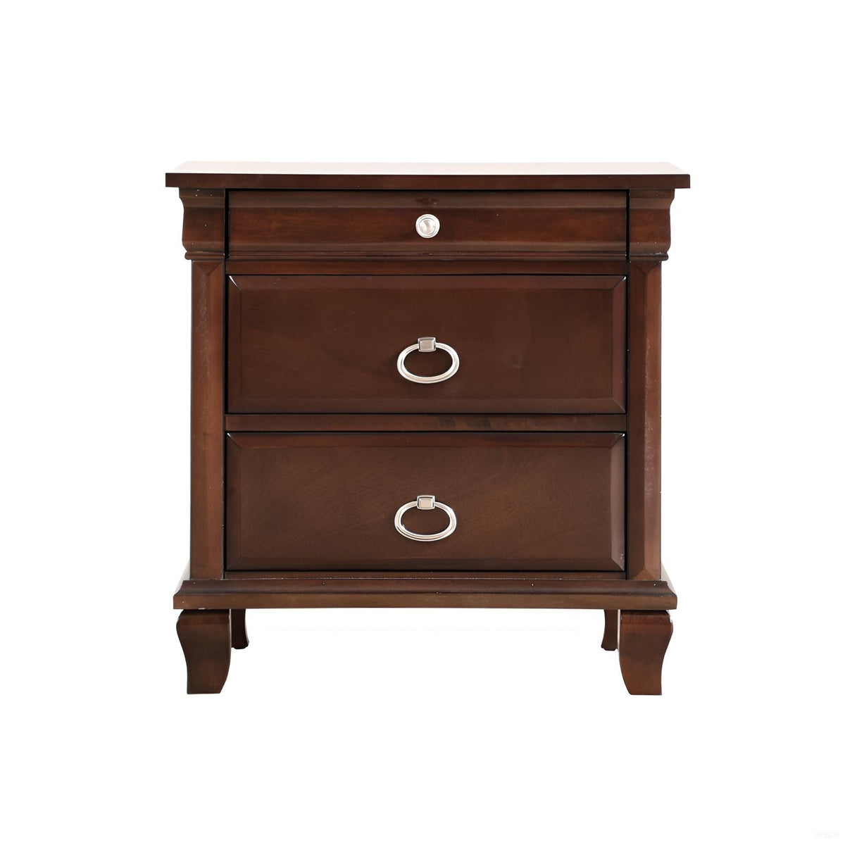 Cappuccino Nightstand with Felt-Lined Drawer - Triton