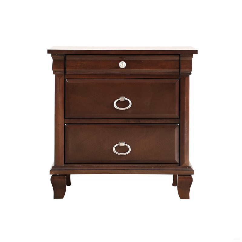 Cappuccino Nightstand with Felt-Lined Drawer - Triton