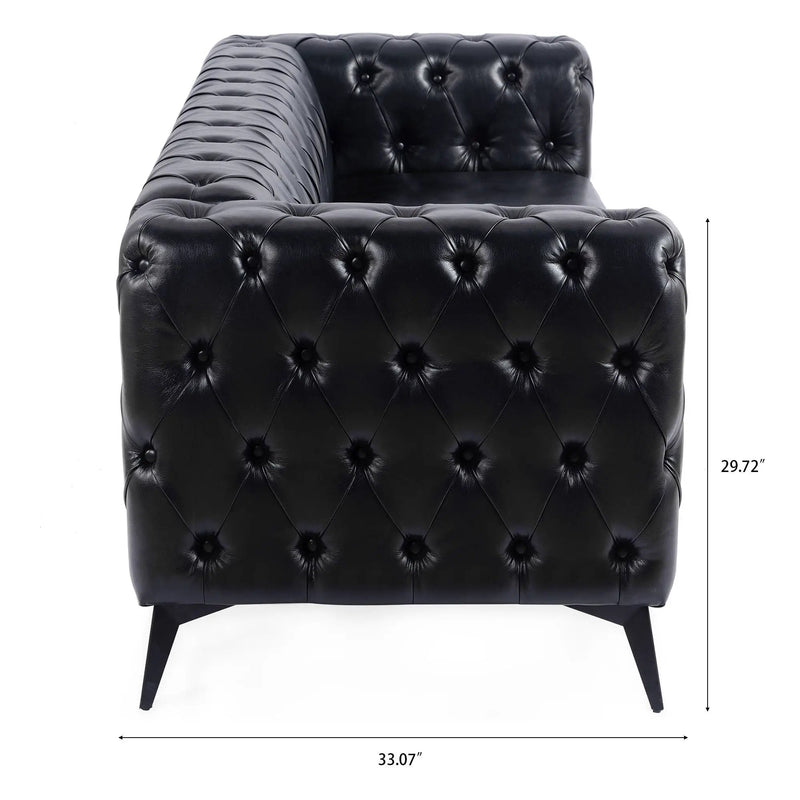 Square Arm Removable Cushion 3 Seater Sofa by HouseOfZazla