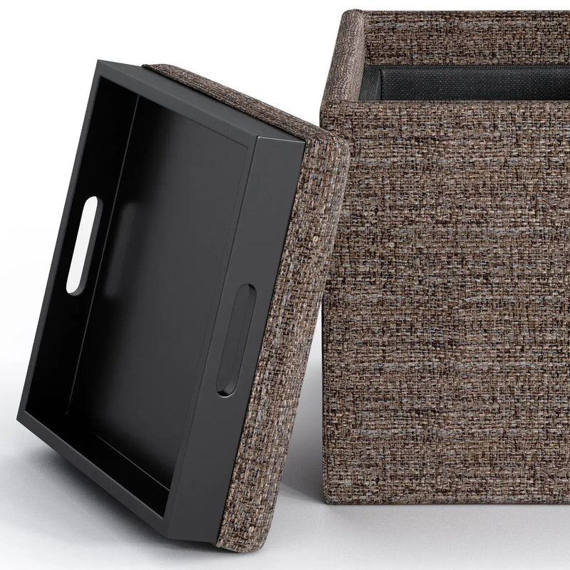 Rockwood - Upholstered Cube Storage Ottoman With Tray by Unique Piece Furniture