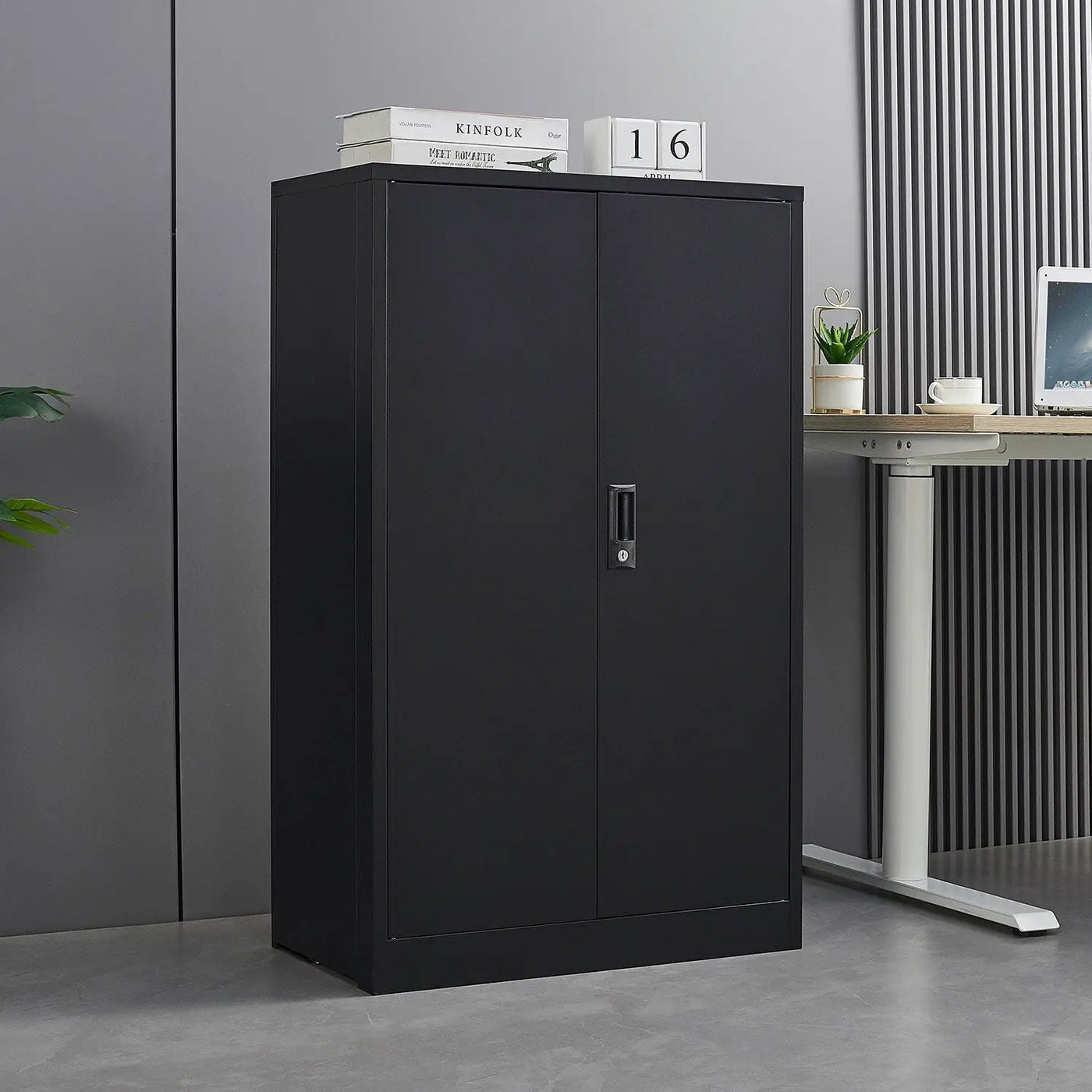 Metal Storage Cabinet With Locking Doors And Adjustable Shelf, Folding Filing Storage Cabinet, Folding Storage Locker Cabinet For Home Office, School, Garage by HouseOfZazla