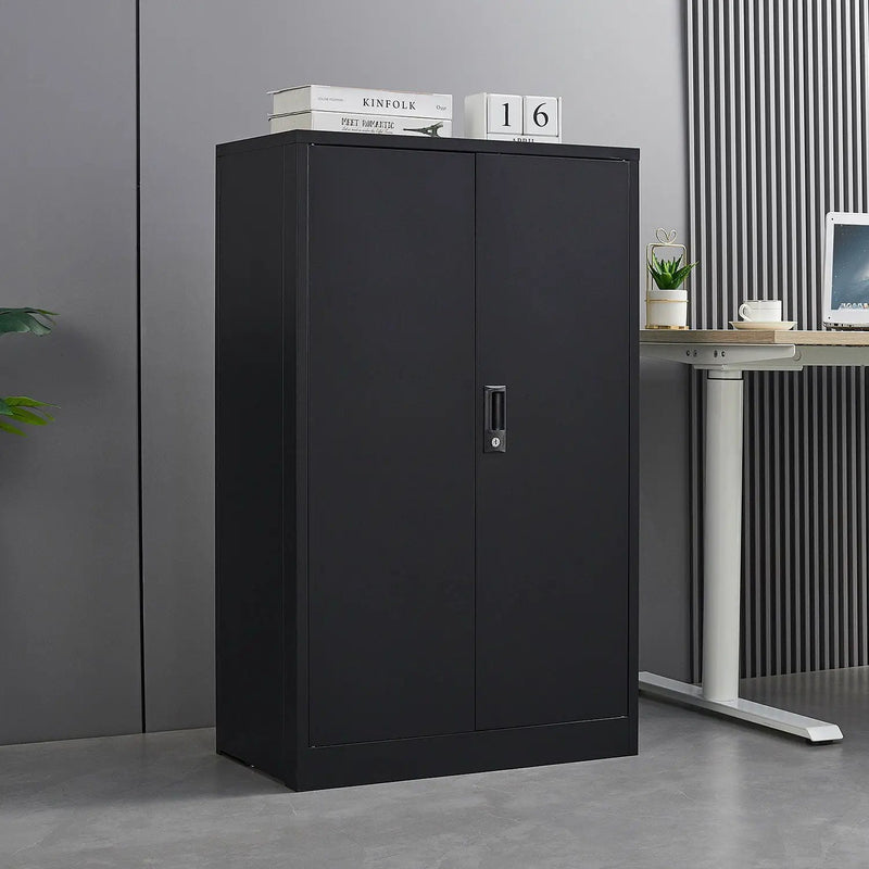 Metal Storage Cabinet With Locking Doors And Adjustable Shelf, Folding Filing Storage Cabinet, Folding Storage Locker Cabinet For Home Office, School, Garage by Unique Piece Furniture
