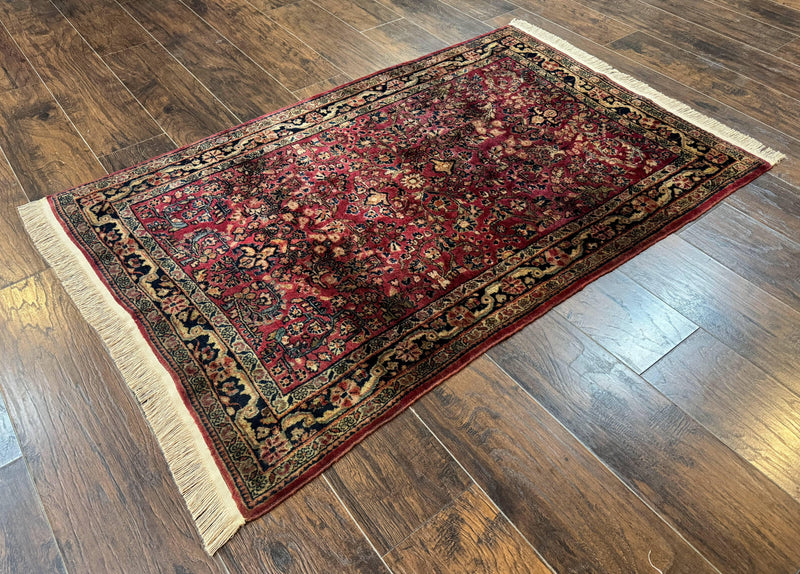 Persian Sarouk Rug 3x5, Antique Persian Carpet by Jewel Rugs