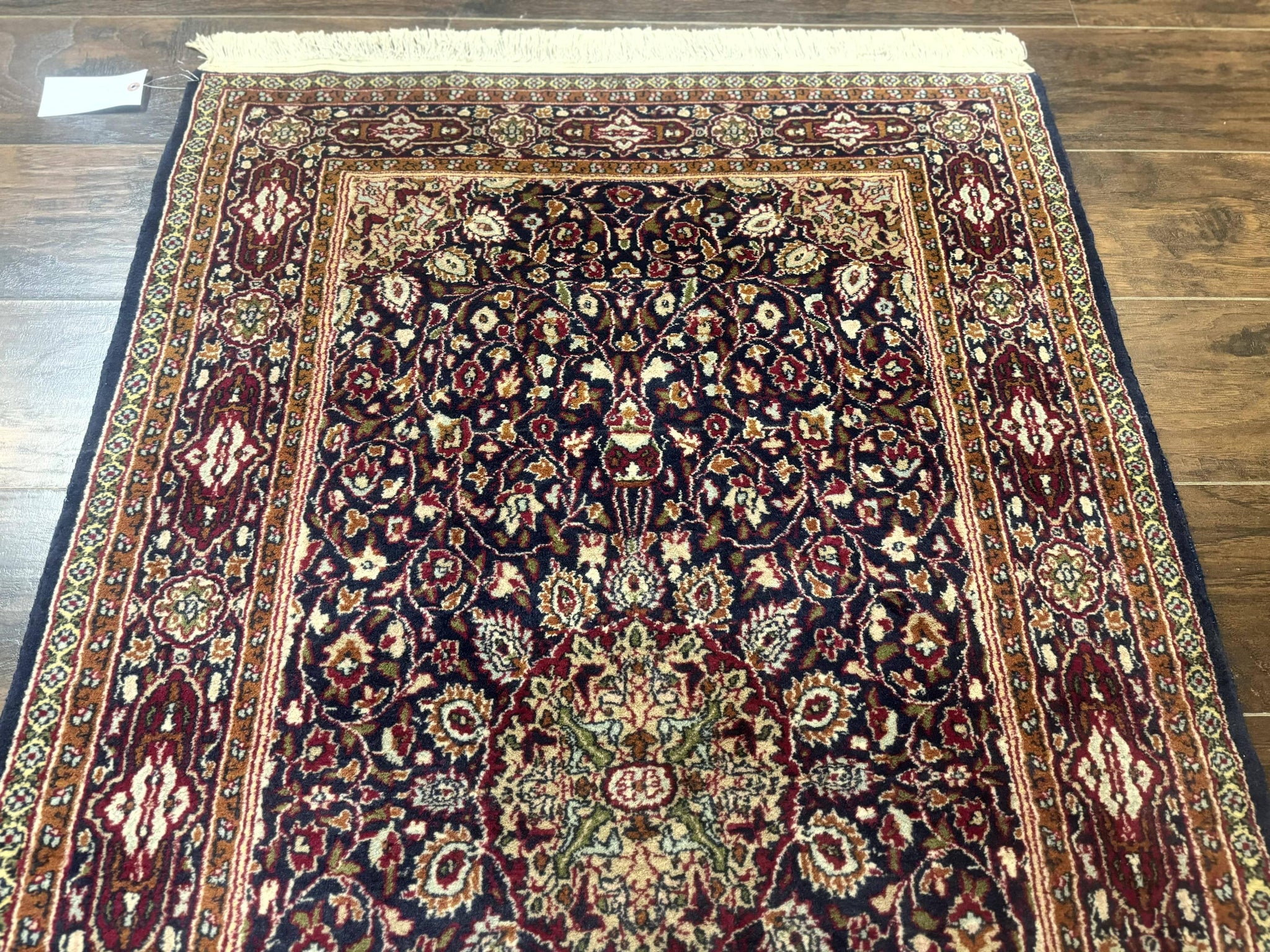 Indo Kashmiri Rug 3x5, Navy Blue, Very Fine 400 KPSI, Pair B by Jewel Rugs