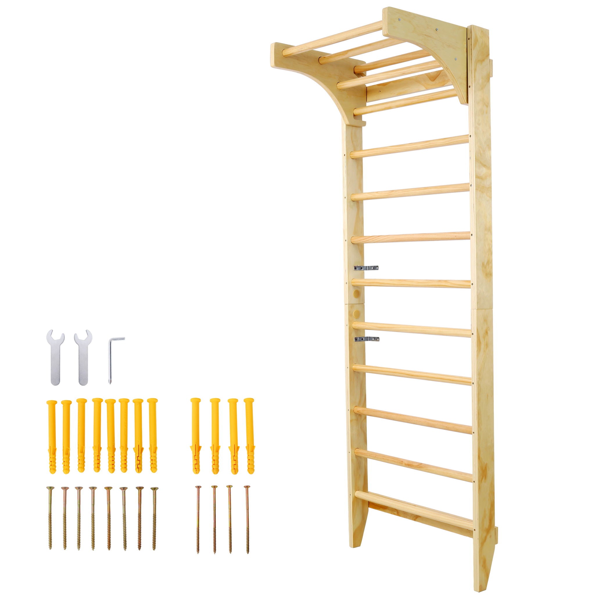 Swedish Ladder, Stall Bars Set For Physical Therapy & Gymnastics - Natural by HouseOfZazla