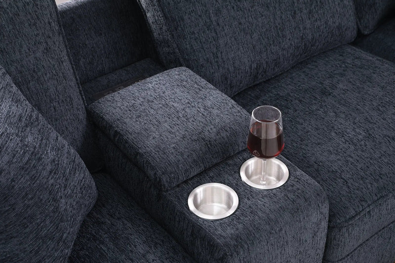 Gina - Sectional Sofa With Ottoman - Black by Unique Piece Furniture