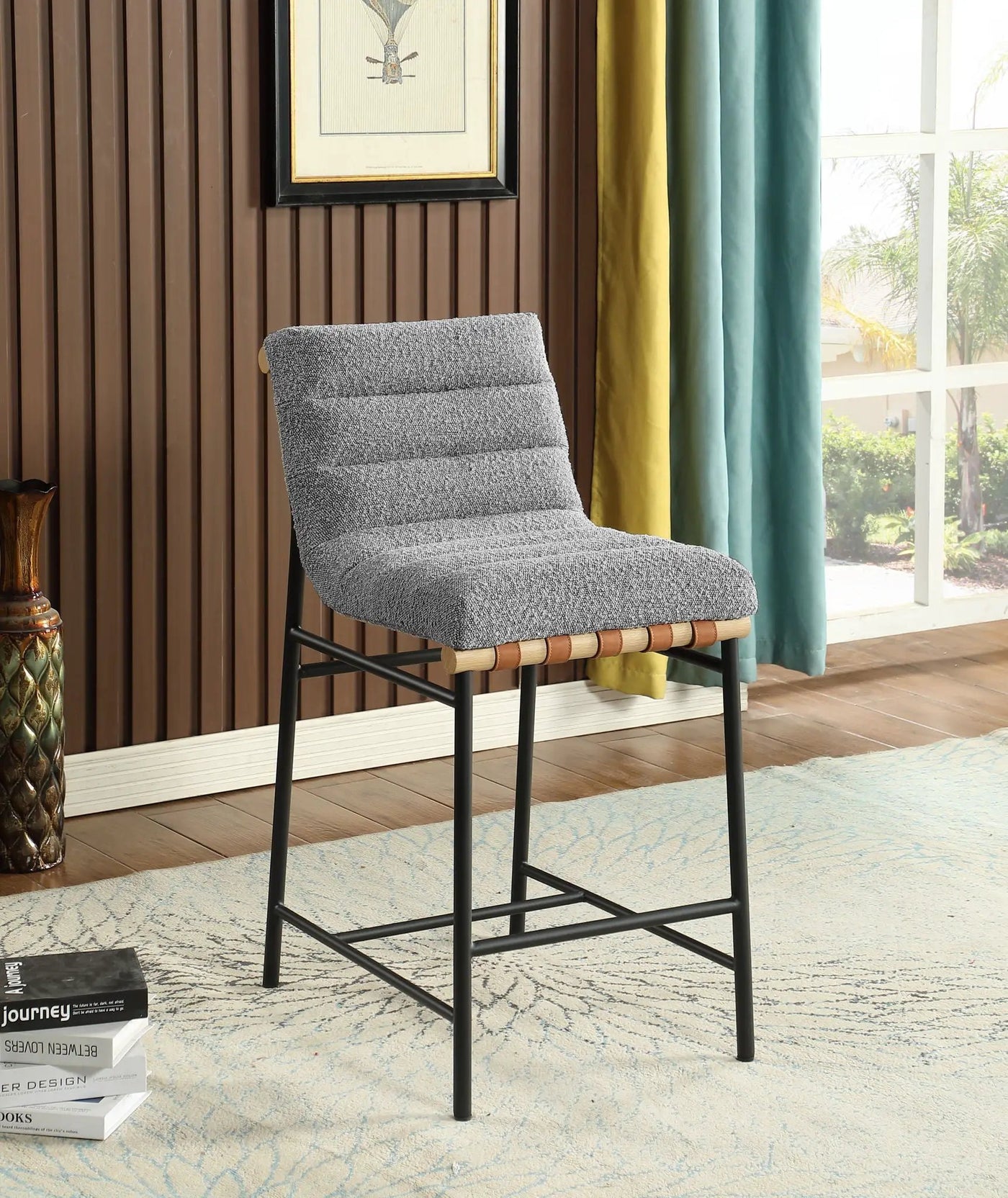 Lahni - 17" Boucle Fabric Counter Height Chair by HouseOfZazla