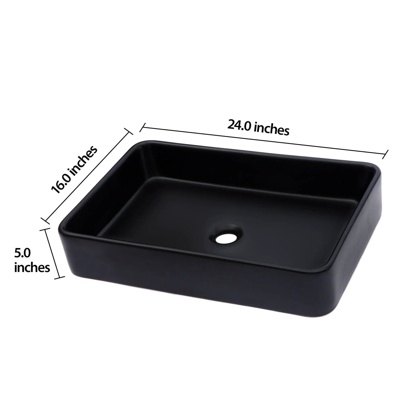 Modern European Design Ceramic Rectangular Vessel Bathroom Sink by HouseOfZazla