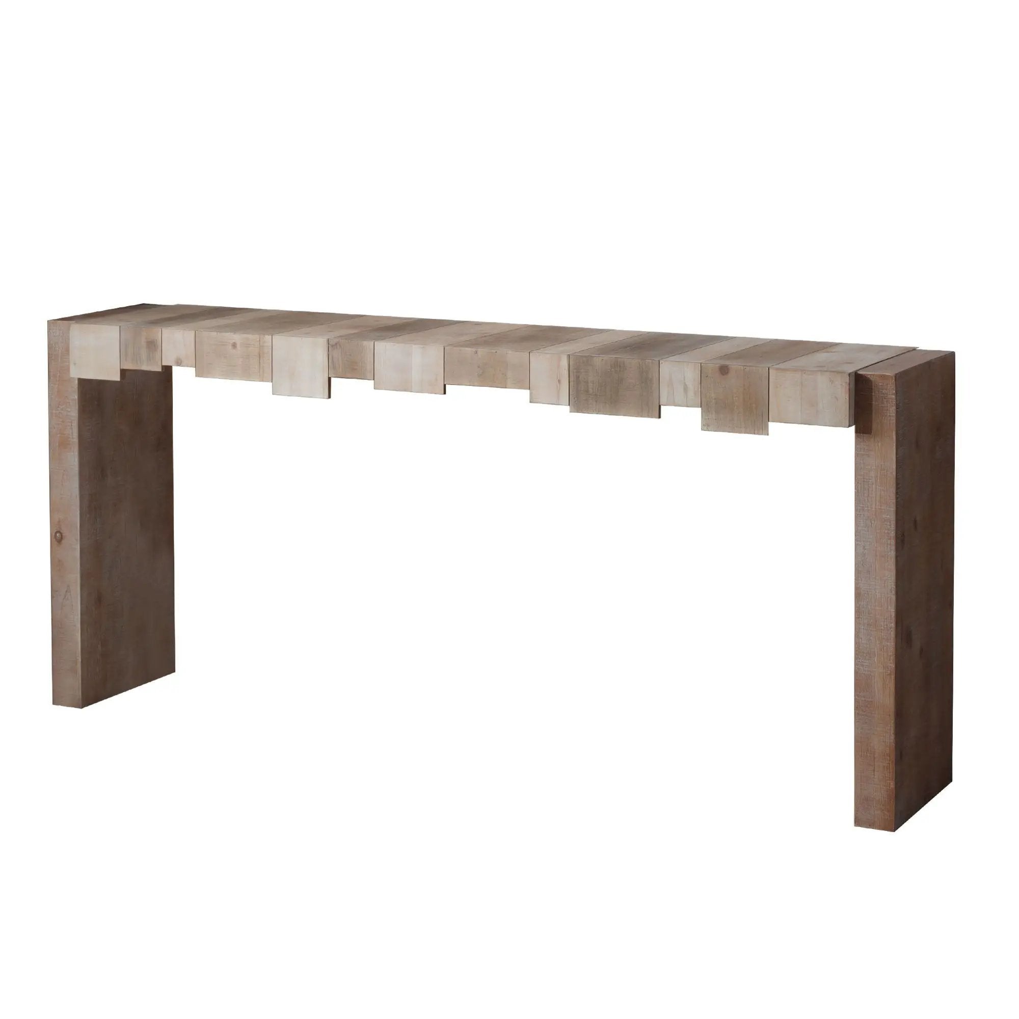 Modern Rustic Table With Sculpted Block Design by Unique Piece Furniture