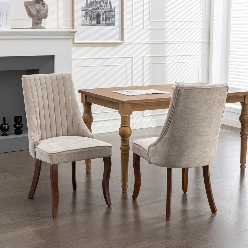Set of 2 Rayon Cloth Flocking Linen Dining Chairs by BLAKHOM