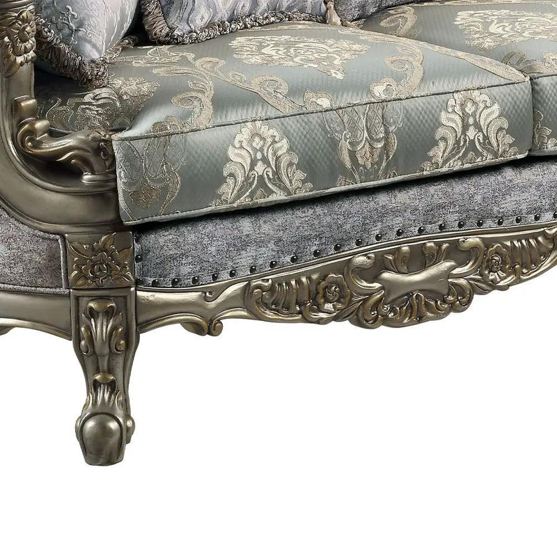 Miliani - Sofa With 5 Pillows - Fabric & Antique Bronze by Unique Piece Furniture