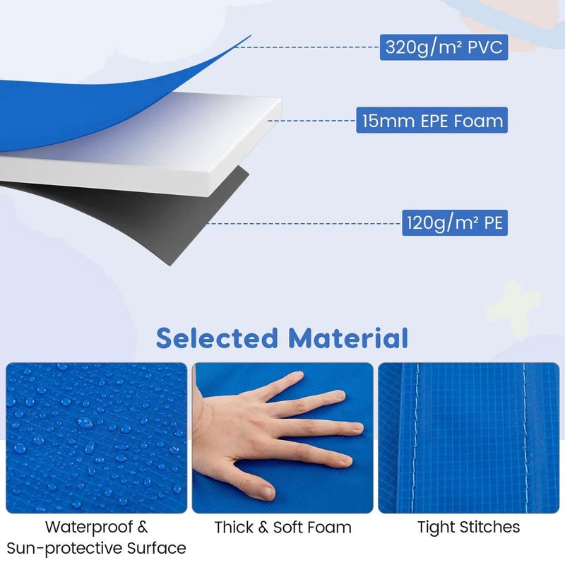 8-16 FT Trampoline Pad Replacement Safety Pad with Fixing Straps (Blue) by DirectDeals