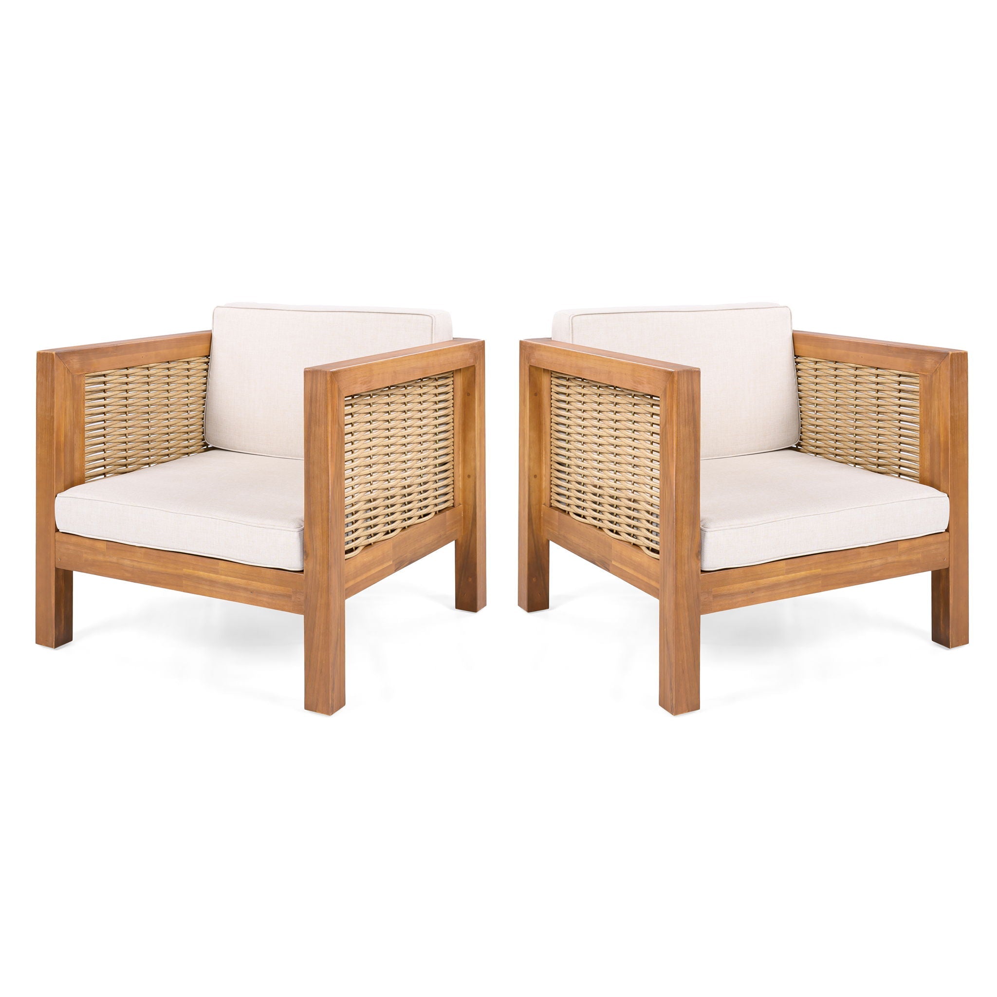 Outdoor Club Chair With Wicker Armrest by HouseOfZazla