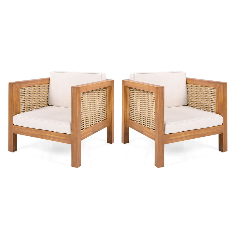 Outdoor Club Chair With Wicker Armrest by HouseOfZazla