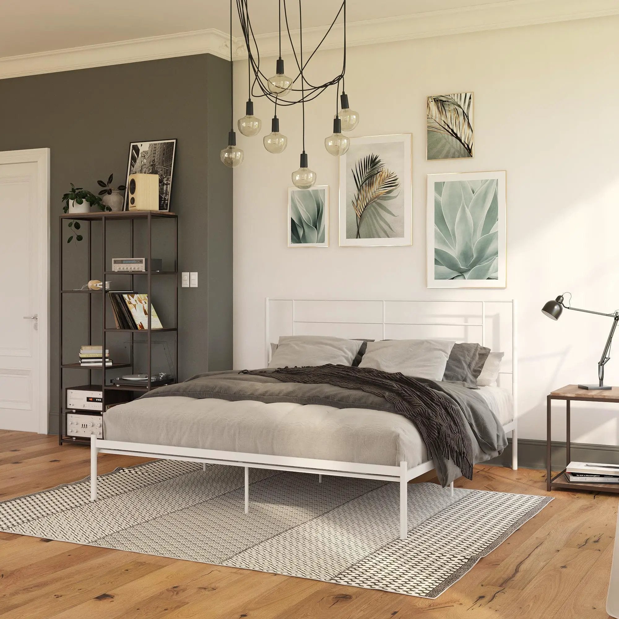 Praxis - King Bed With Simple Headboard - White