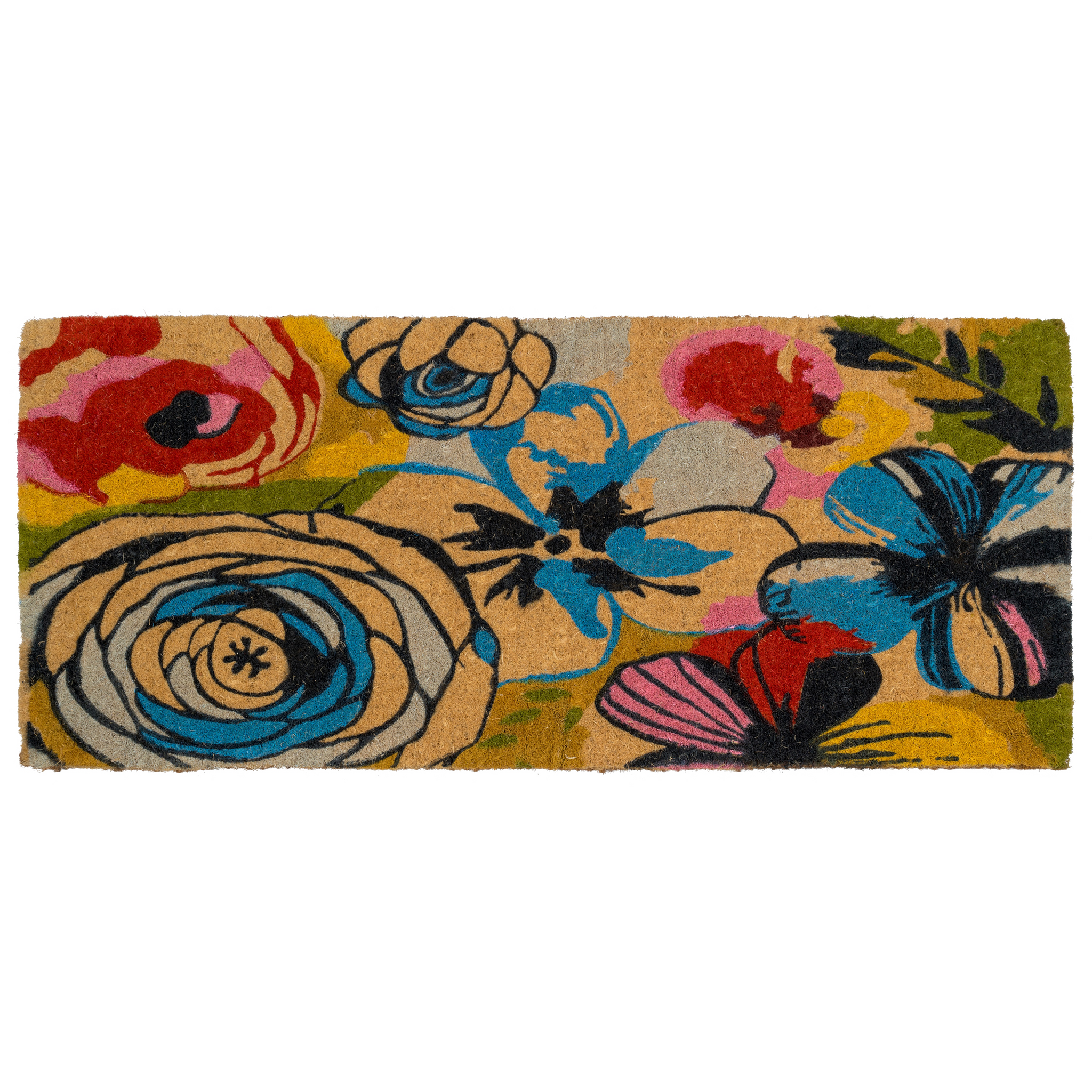 Watercolor Floral Coir Doormat by Fab Habitat