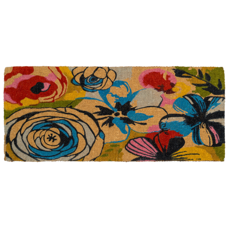 Watercolor Floral Coir Doormat by Fab Habitat