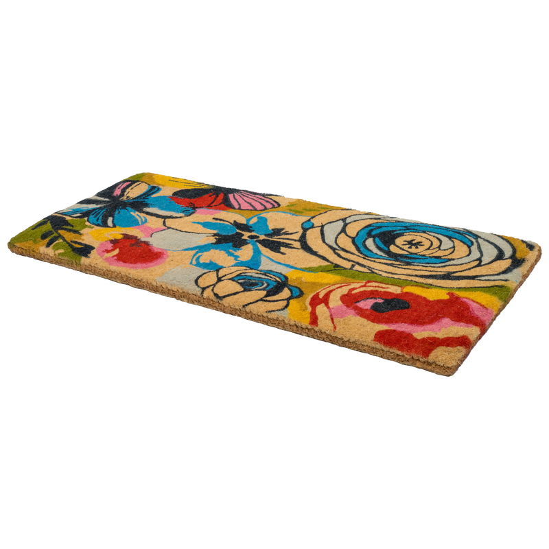 Watercolor Floral Coir Doormat by Fab Habitat