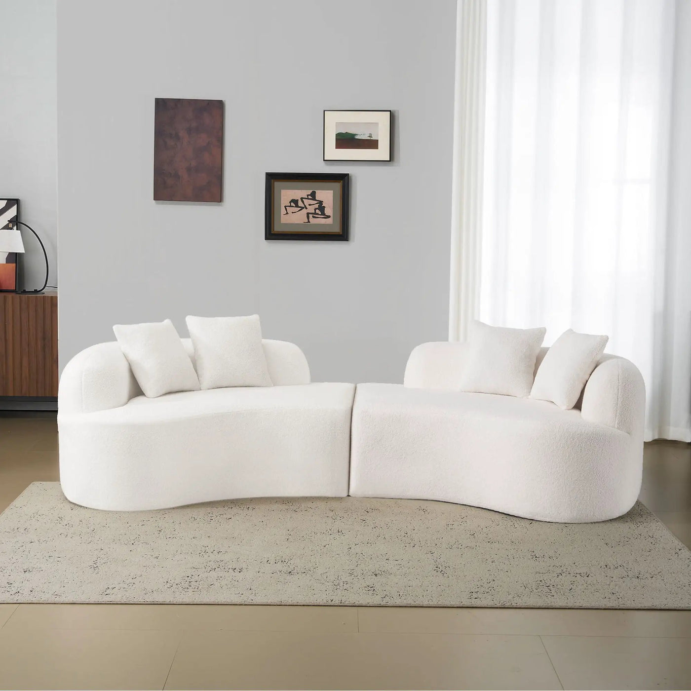 Curved 4 Seater Full Compression Sponge Sofa by HouseOfZazla