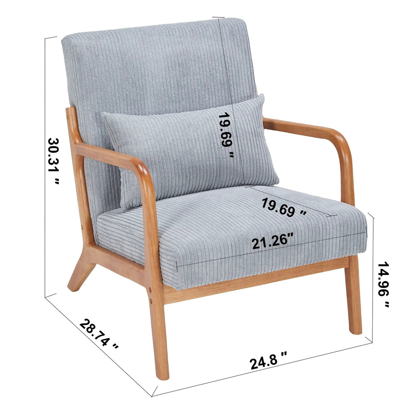 Accent Arm Chair With Pillow Upholstered by HouseOfZazla