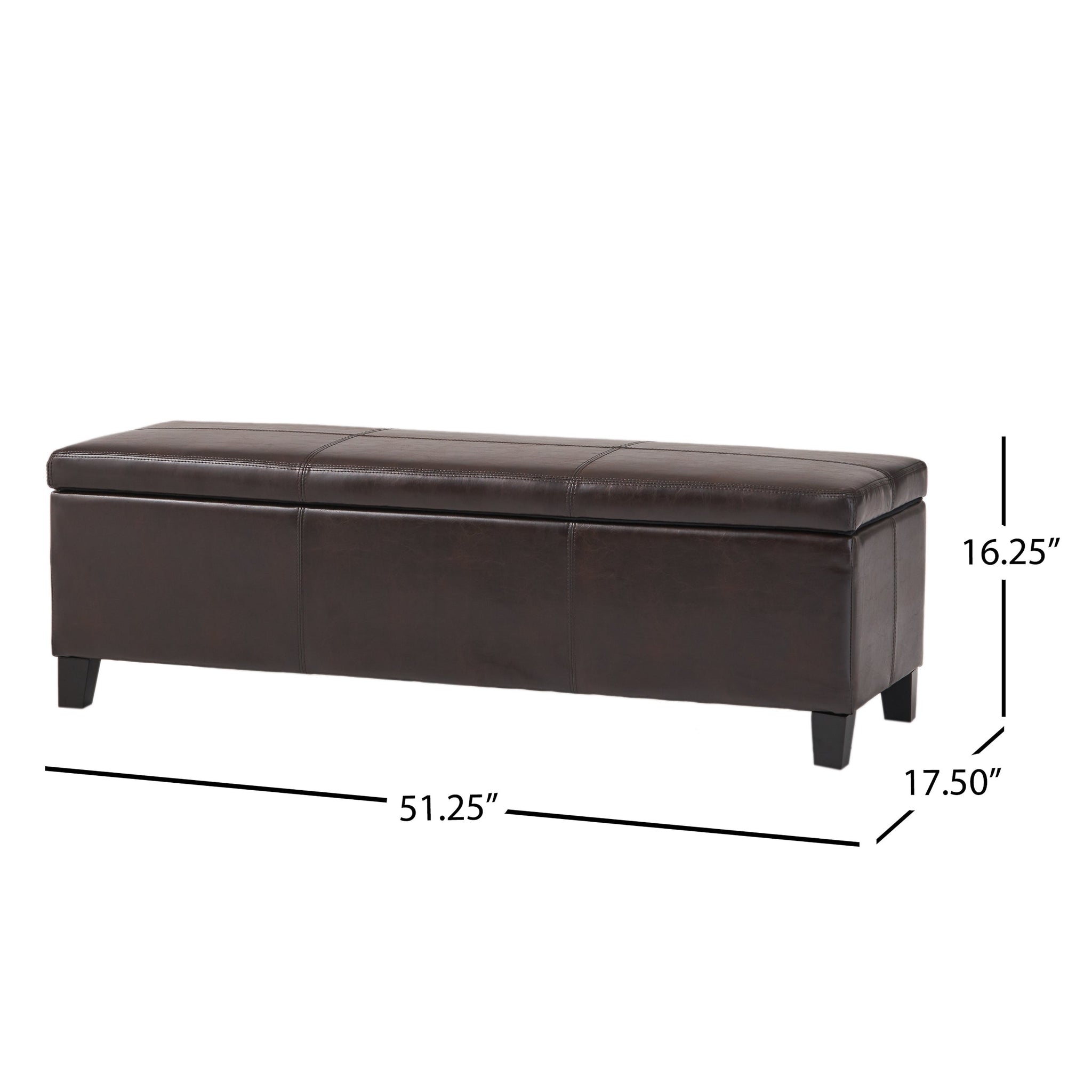 Upholstered PU Leather Storage Ottoman with Solid Wooden Legs by HouseOfZazla