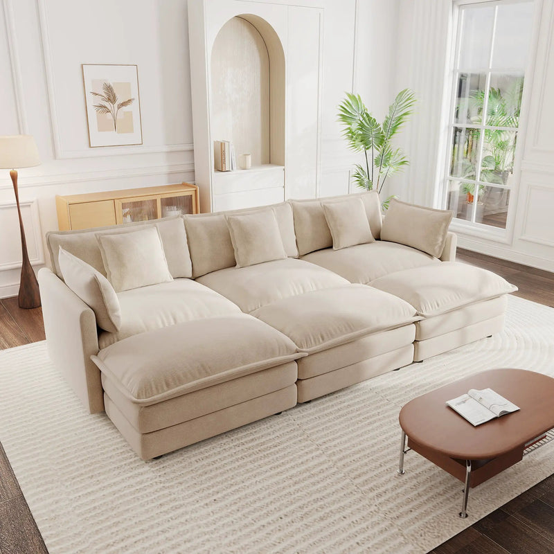Comfortable Deep Seat Reversible Modular 3 Seater Sectional Sofa by HouseOfZazla