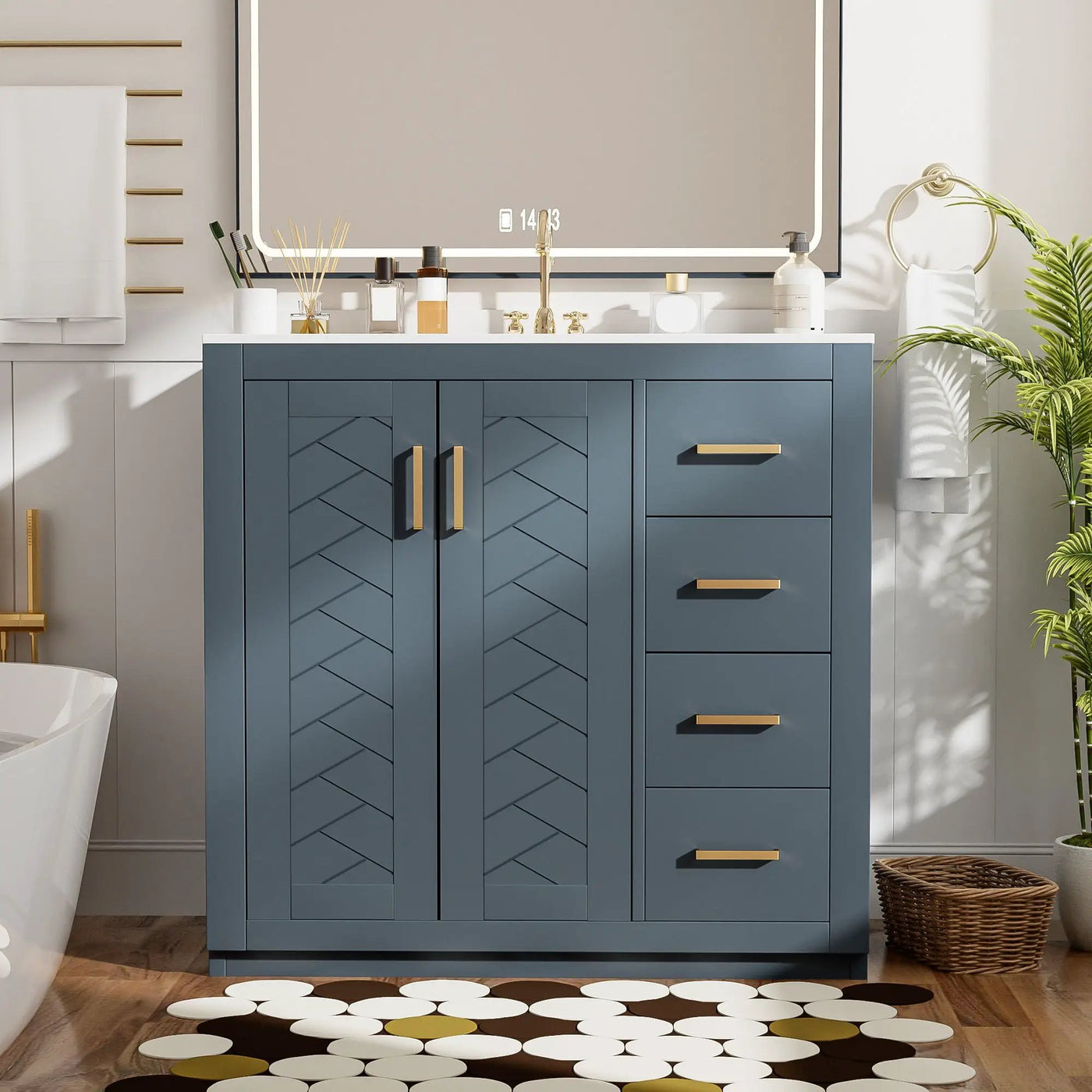 Bathroom Vanity With Sink Combo, Storage Cabinet, Freestanding Set With 3 Drawers & Soft Closing Doors by Unique Piece Furniture