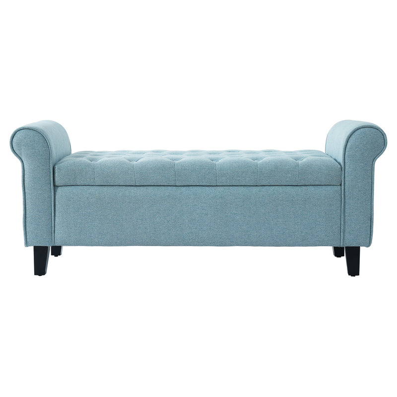 Light Blue Tufted Storage Bench by HouseOfZazla