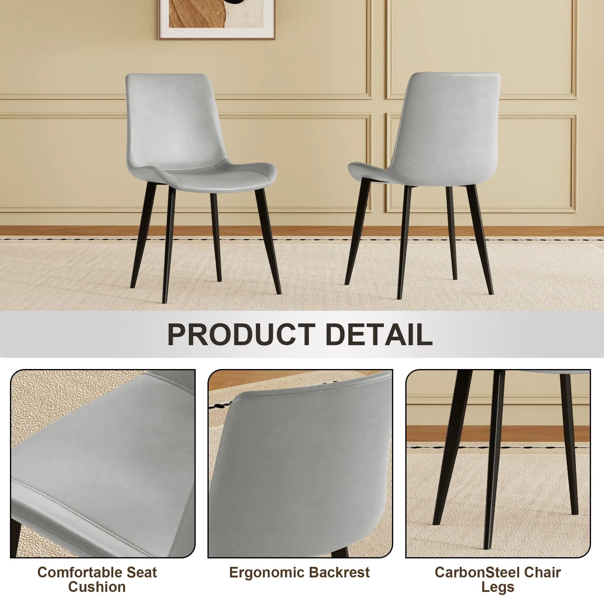 Modern Dining Chair With Carbon Steel Legs by Unique Piece Furniture