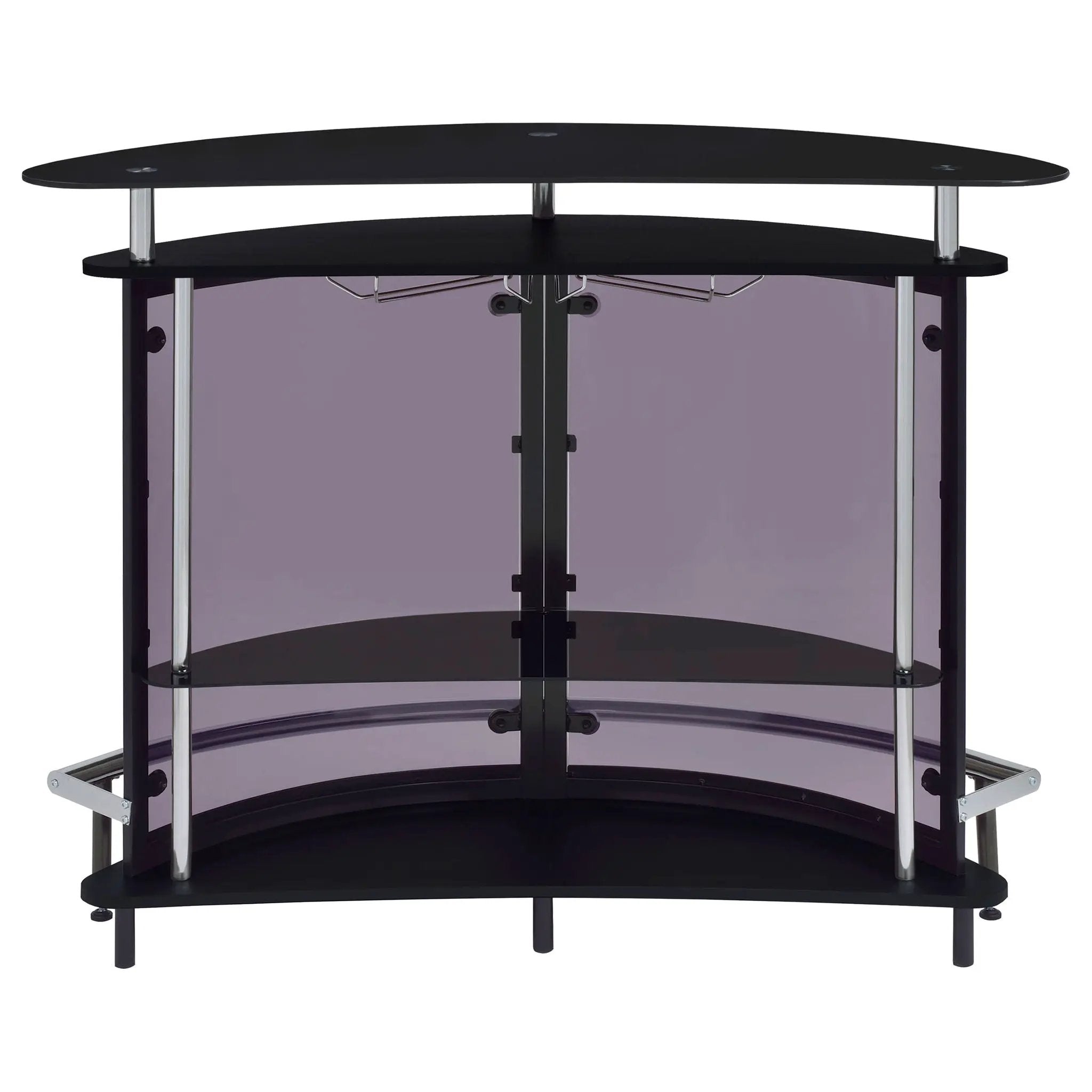 Amarillo Freestanding Glass Top Home Bar Wine Cabinet Black by Unique Piece Furniture