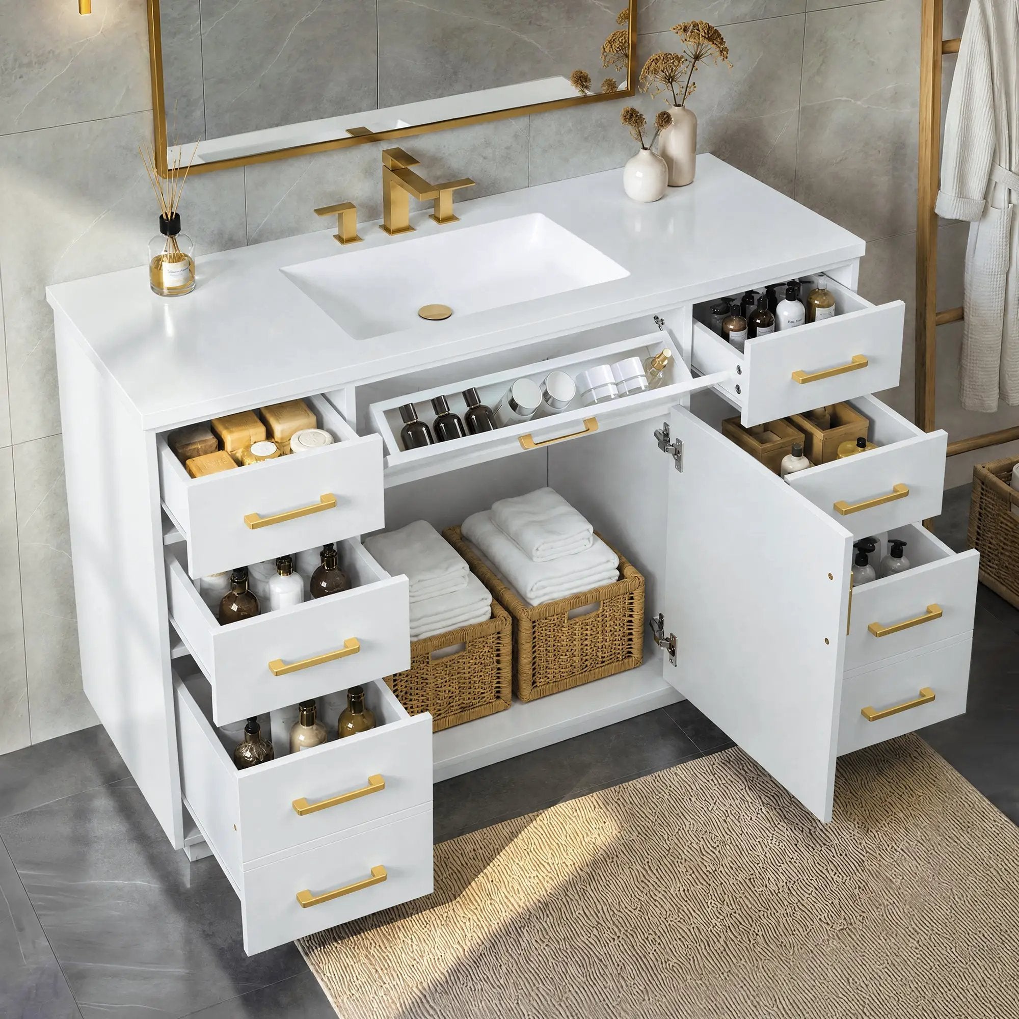 48" Bathroom Vanity with Sink Top by HouseOfZazla