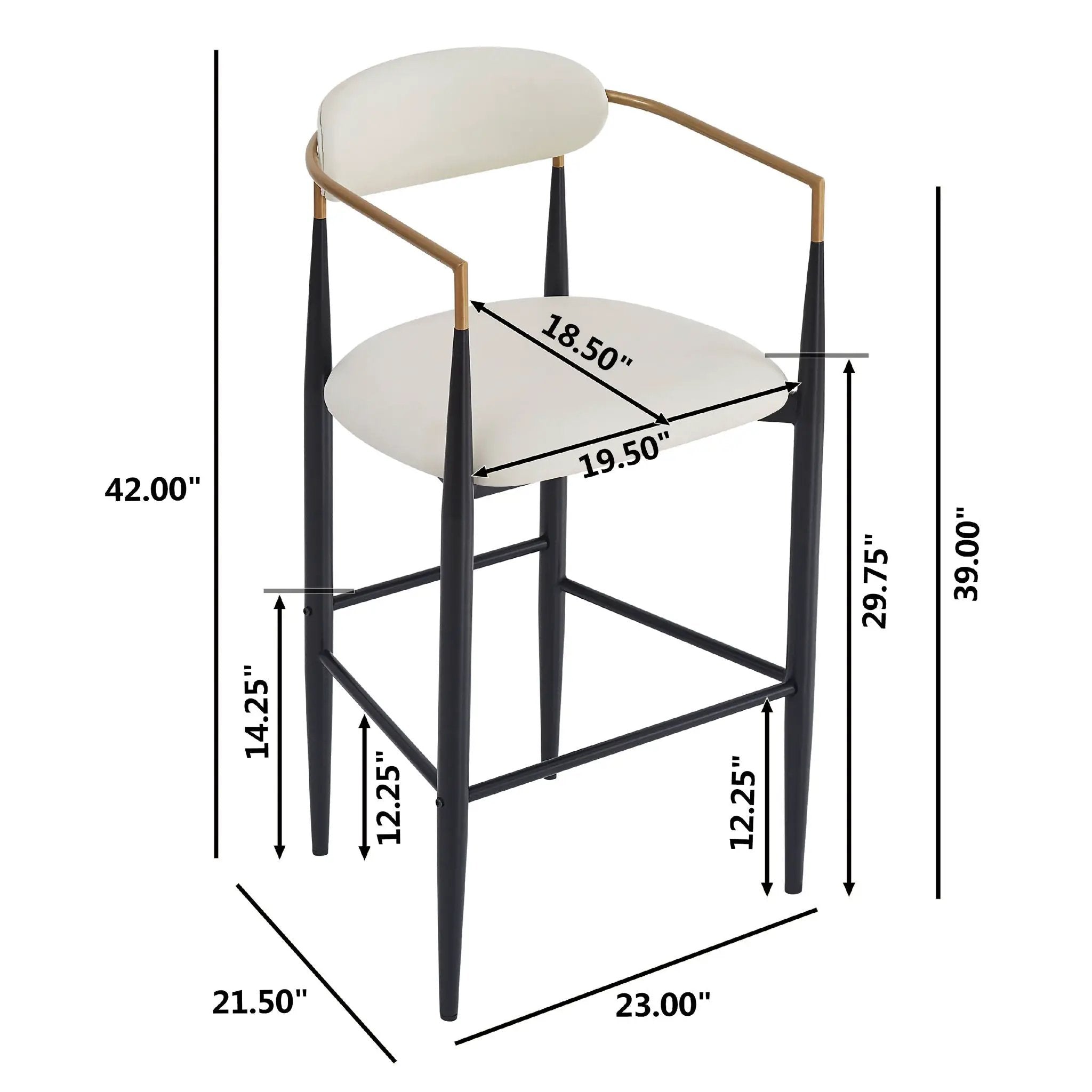 Upholstered Barstools With Back For Kitchen (Set of 2) by HouseOfZazla